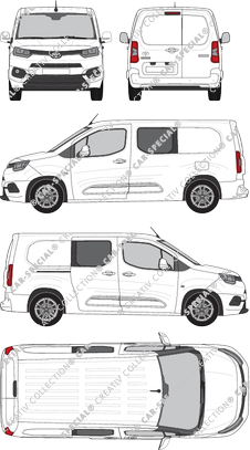 Toyota Proace City, van/transporter, long, double cab, Rear Wing Doors, 1 Sliding Door (2020)
