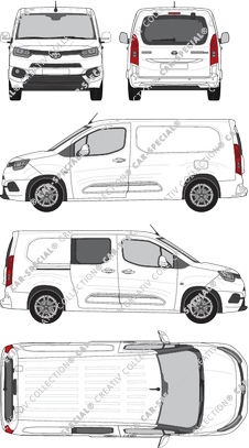 Toyota Proace City, Kastenwagen, lang, Heck verglast, rechts teilverglast, Rear Flap, 1 Sliding Door (2020)