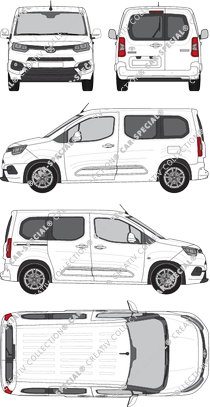 Toyota Proace City Verso, van/transporter, short, Rear Wing Doors, 1 Sliding Door (2020)