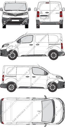 Toyota Proace Electric, fourgon, compact, Rear Wing Doors, 2 Sliding Doors (2021)