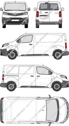 Toyota Proace Electric, fourgon, intermédiaire (L1), Heck verglast, Rear Wing Doors, 1 Sliding Door (2021)