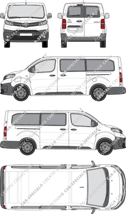 Toyota Proace Electric Combi, Combi, Lang (L2), Rear Wing Doors, 2 Sliding Doors (2021)