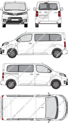 Toyota Proace Electric Verso, Verso, medio (L1), Rear Wing Doors, 1 Sliding Door (2021)