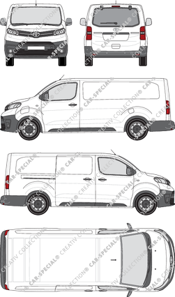 Toyota Proace Electric, fourgon, longue (L2), Heck verglast, Rear Flap, 1 Sliding Door (2021)