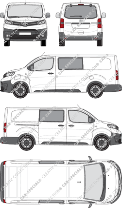 Toyota Proace Electric, van/transporter, long (L2), rear window, double cab, Rear Flap, 1 Sliding Door (2021)
