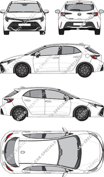 Toyota Corolla parte trasera escarpada, Hatchback, 5 Doors (2019)