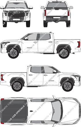 Toyota Tundra 5.5 ft. Short Bed, Pick-up, cabina doble, ampliada (2022)