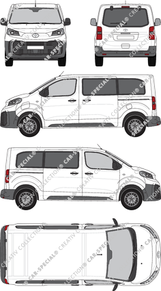 Toyota Proace Electric Verso, Verso, intermédiaire (L1), Rear Flap, 2 Sliding Doors (2024)