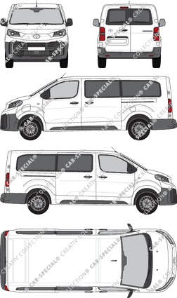 Toyota Proace Electric Verso, Verso, largo (L2), Rear Wing Doors, 2 Sliding Doors (2024)