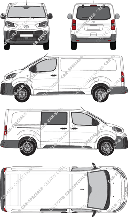 Toyota Proace, Kastenwagen, Lang (L2), teilverglast rechts, Rear Flap, 1 Sliding Door (2024)
