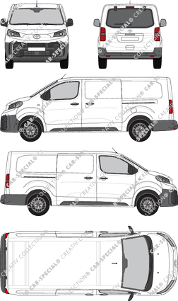 Toyota Proace, van/transporter, long (L2), rear window, Rear Flap, 2 Sliding Doors (2024)