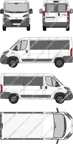 Toyoa Proace Max, minibus, L2H1, Rear Wing Doors, 1 Sliding Door (2024)