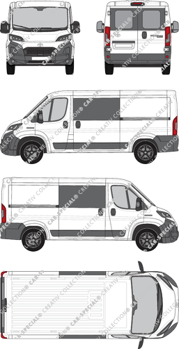 Toyoa Proace Max, Kastenwagen, L2H1, Heck verglast, Doppelkabine, Rear Wing Doors, 2 Sliding Doors (2024)