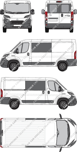 Toyoa Proace Max, van/transporter, L2H1, rear window, double cab, Rear Wing Doors, 1 Sliding Door (2024)