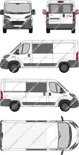 Toyoa Proace Max, Kastenwagen, L2H1, Heck verglast, Doppelkabine, Rear Wing Doors, 1 Sliding Door (2024)