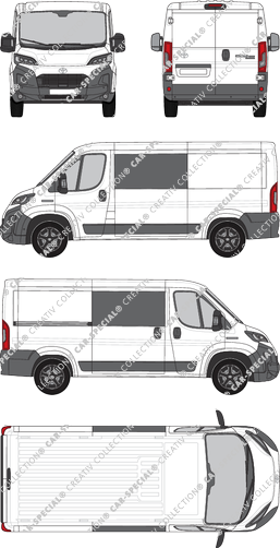 Toyoa Proace Max, van/transporter, L2H1, double cab, Rear Wing Doors, 1 Sliding Door (2024)