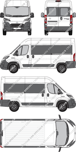 Toyoa Proace Max, camionnette, L2H2, Rear Wing Doors, 2 Sliding Doors (2024)