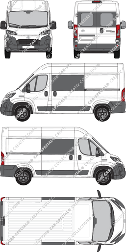 Toyoa Proace Max, van/transporter, L2H2, rear window, double cab, Rear Wing Doors, 2 Sliding Doors (2024)