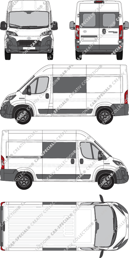 Toyoa Proace Max, Kastenwagen, L2H2, Heck verglast, Doppelkabine, Rear Wing Doors, 1 Sliding Door (2024)