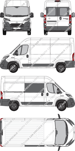 Toyoa Proace Max, Kastenwagen, L2H2, teilverglast rechts, Heck vergl., Rear Wing Doors, 1 Sliding Door (2024)