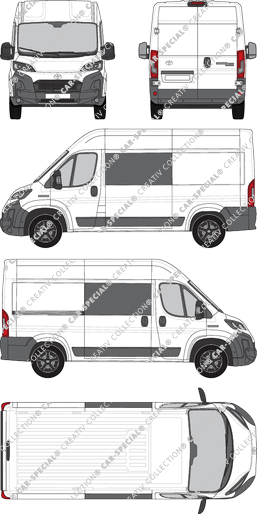 Toyoa Proace Max, van/transporter, L2H2, double cab, Rear Wing Doors, 1 Sliding Door (2024)