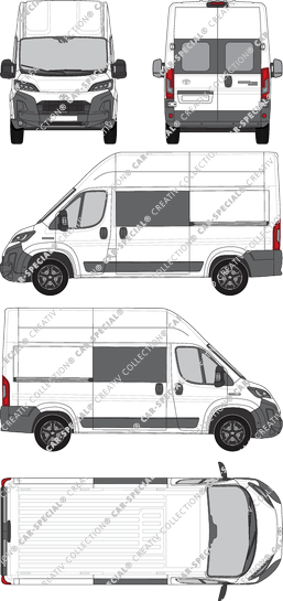 Toyoa Proace Max, van/transporter, L2H3, rear window, double cab, Rear Wing Doors, 2 Sliding Doors (2024)