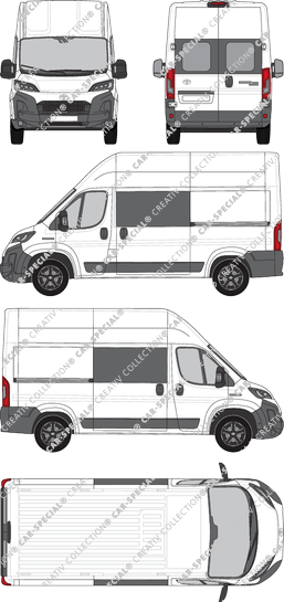 Toyoa Proace Max, Kastenwagen, L2H3, Heck verglast, Doppelkabine, Rear Wing Doors, 2 Sliding Doors (2024)