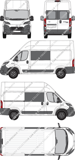 Toyoa Proace Max, van/transporter, L2H3, rear window, double cab, Rear Wing Doors, 1 Sliding Door (2024)