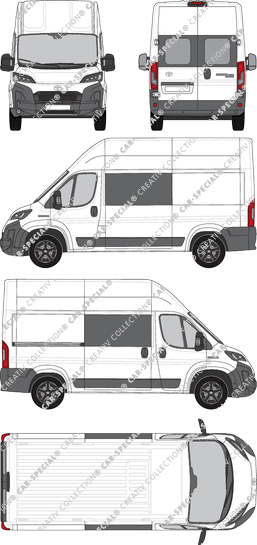 Toyoa Proace Max, Kastenwagen, L2H3, Heck verglast, Doppelkabine, Rear Wing Doors, 1 Sliding Door (2024)