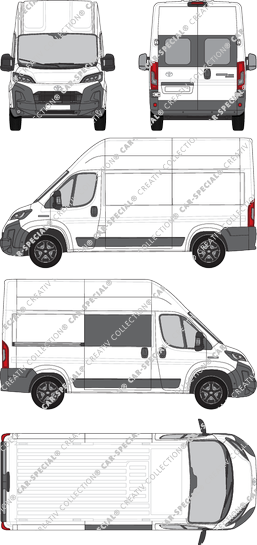 Toyoa Proace Max, fourgon, L2H3, teilverglast rechts, Heck vergl., Rear Wing Doors, 1 Sliding Door (2024)