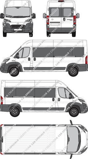 Toyoa Proace Max, minibus, L3H2, Rear Wing Doors, 2 Sliding Doors (2024)