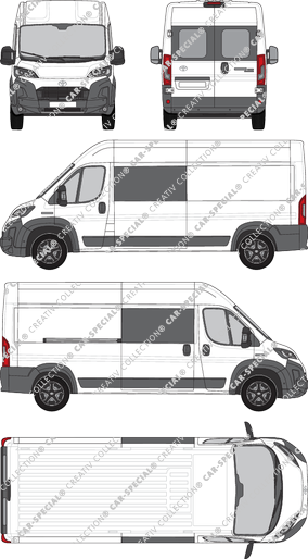 Toyoa Proace Max, van/transporter, L3H2, rear window, double cab, Rear Wing Doors, 1 Sliding Door (2024)