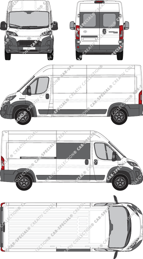 Toyoa Proace Max, Kastenwagen, L3H2, teilverglast rechts, Heck vergl., Rear Wing Doors, 1 Sliding Door (2024)