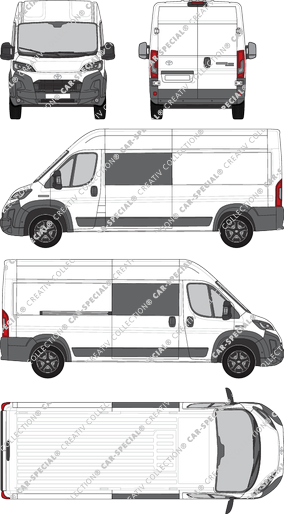 Toyoa Proace Max, van/transporter, L3H2, double cab, Rear Wing Doors, 1 Sliding Door (2024)