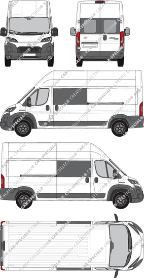 Toyoa Proace Max, van/transporter, L3H3, rear window, double cab, Rear Wing Doors, 2 Sliding Doors (2024)