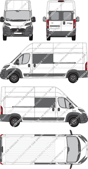 Toyoa Proace Max, Kastenwagen, L3H3, Heck verglast, Doppelkabine, Rear Wing Doors, 2 Sliding Doors (2024)