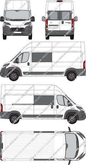 Toyoa Proace Max, van/transporter, L3H3, rear window, double cab, Rear Wing Doors, 1 Sliding Door (2024)