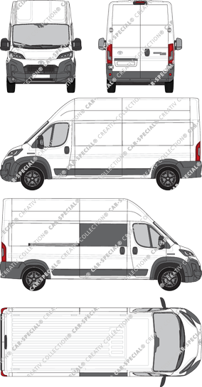 Toyoa Proace Max, Kastenwagen, L3H3, teilverglast rechts, Rear Wing Doors, 1 Sliding Door (2024)