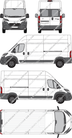 Toyoa Proace Max, van/transporter, L3H3, rear window, Rear Wing Doors, 2 Sliding Doors (2024)