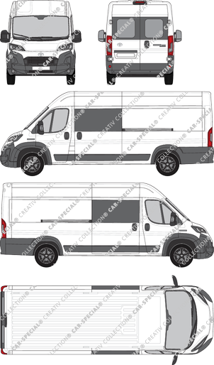 Toyoa Proace Max, van/transporter, L4H2, rear window, double cab, Rear Wing Doors, 2 Sliding Doors (2024)