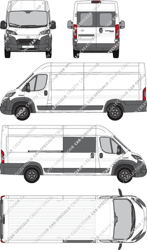 Toyoa Proace Max, Kastenwagen, L4H2, teilverglast rechts, Heck vergl., Rear Wing Doors, 1 Sliding Door (2024)