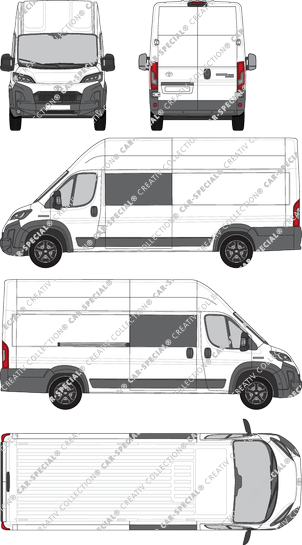 Toyoa Proace Max, van/transporter, L4H3, double cab, Rear Wing Doors, 1 Sliding Door (2024)