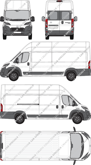 Toyoa Proace Max, van/transporter, L4H3, rear window, Rear Wing Doors, 1 Sliding Door (2024)
