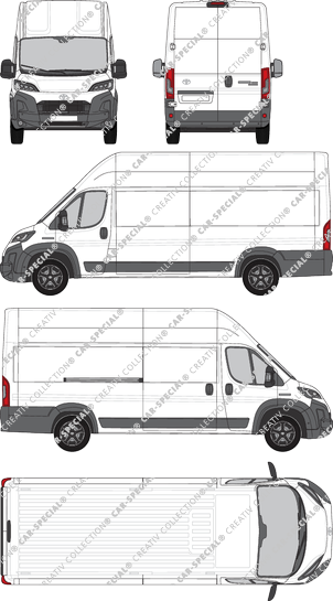 Toyoa Proace Max, van/transporter, L4H3, Rear Wing Doors, 1 Sliding Door (2024)