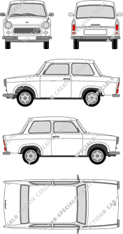 Sachsenring Trabant 601, 601, berlina, 2 Doors