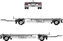 Krone Mega Box Carrier AZW 18 zLTB5, Fahrgestell, AZW 18 zLTB5, Chassis voor bovenbouwen