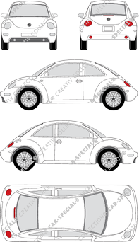 Volkswagen Beetle Coupé, 1997–2005 (VW_001)