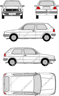 Volkswagen Golf, II, Hatchback, 3 Doors (1983)