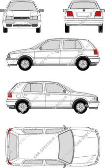 Volkswagen Golf, III, Kombilimousine, 5 Doors (1991)