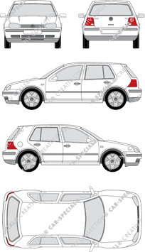 Volkswagen Golf Hatchback, 1997–2003 (VW_017)